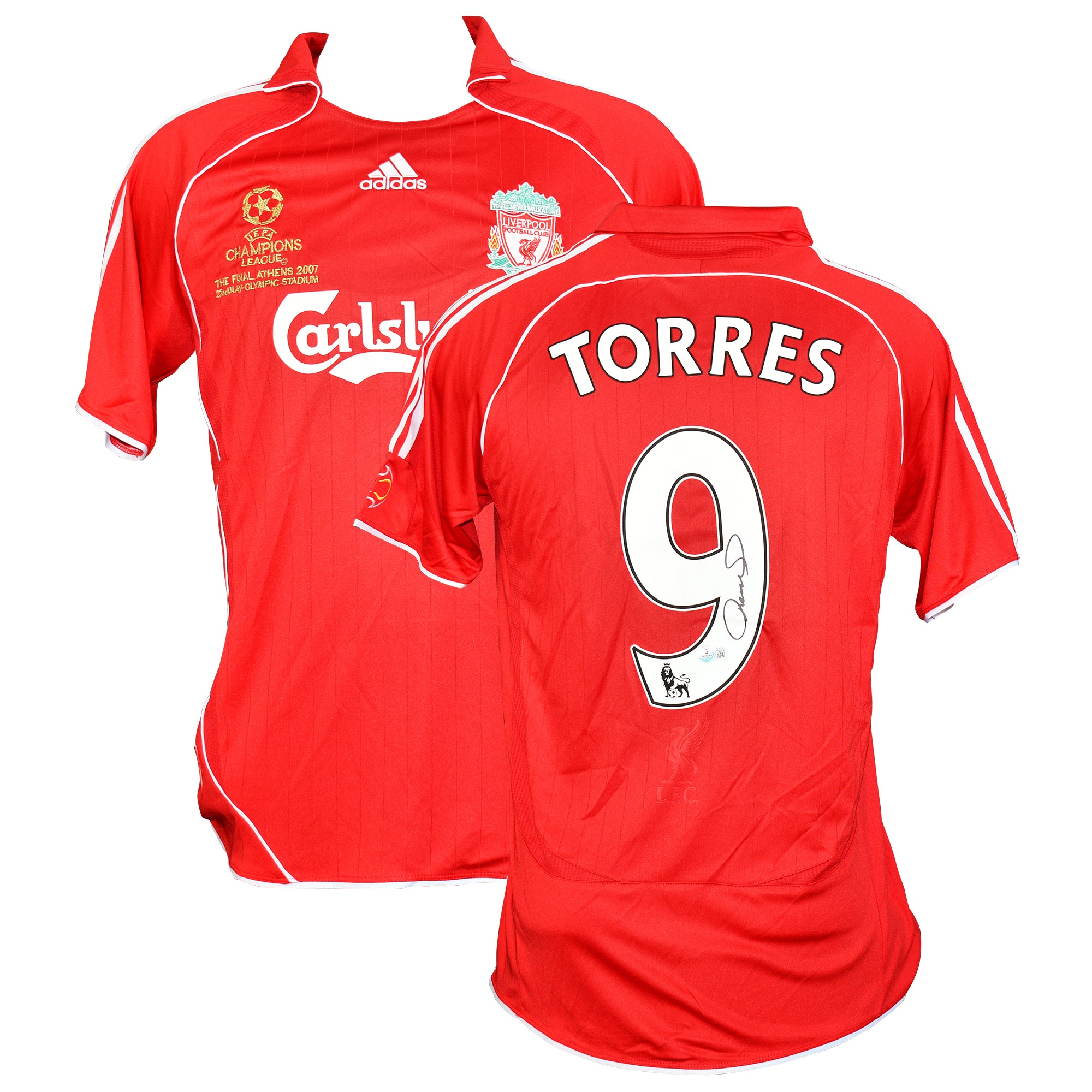 Fernando Torres Signed Liverpool Adidas Authentic 2007 UCL Final Jersey