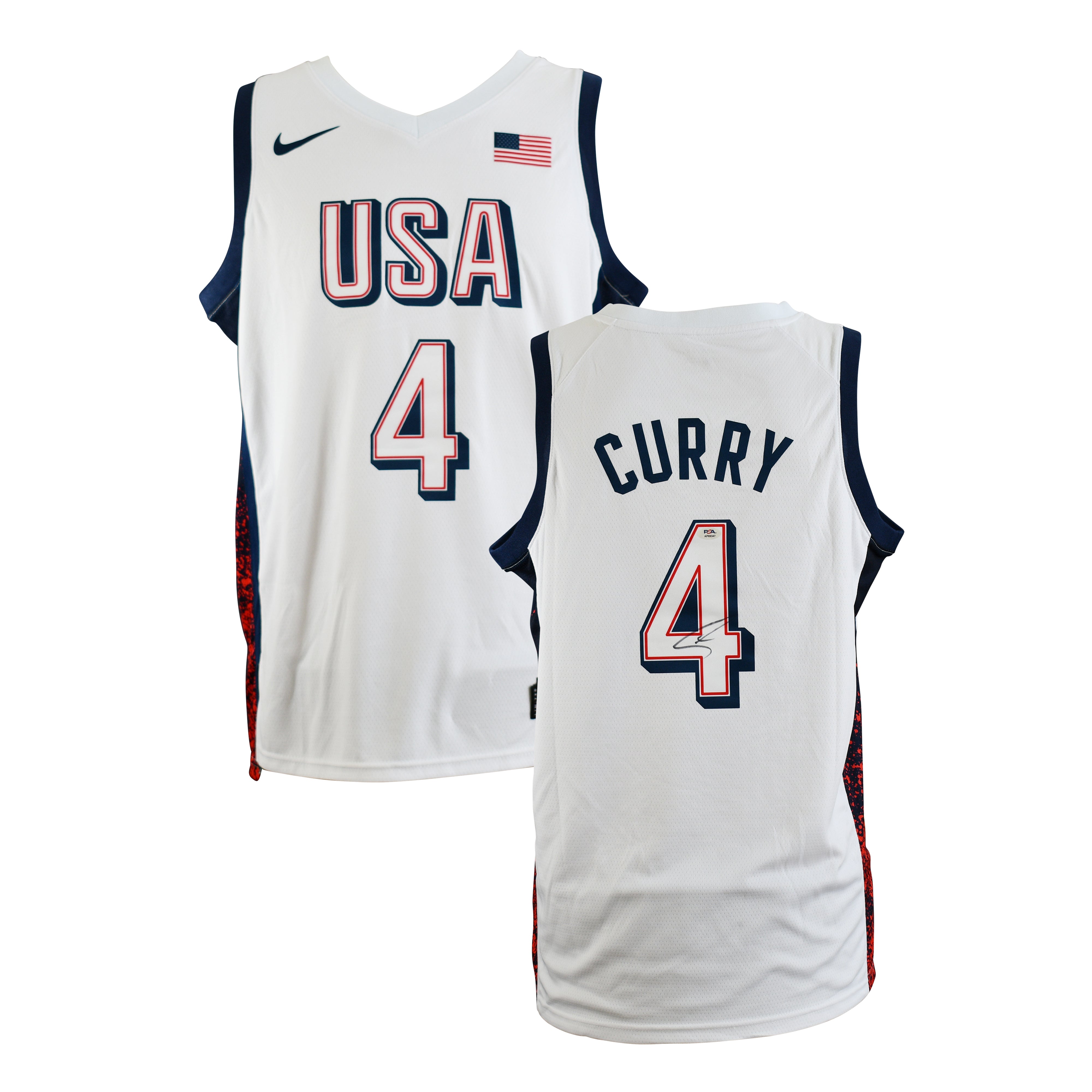 Stephen Curry Signed Team USA Olympic Games  Paris 2024 Jersey